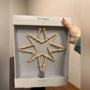 NWT Studio McGee Wood Bead Christmas‎ Tree Topper